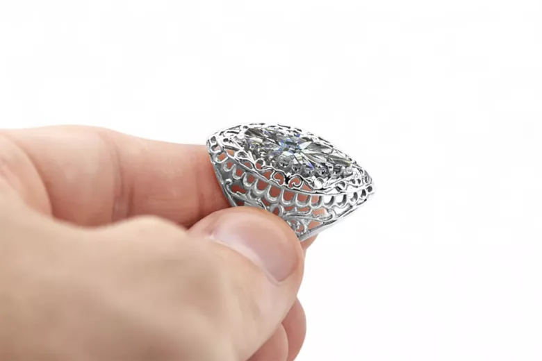 Пръстен Винтидж Циркон Стерлингово сребро 925 vrc090s